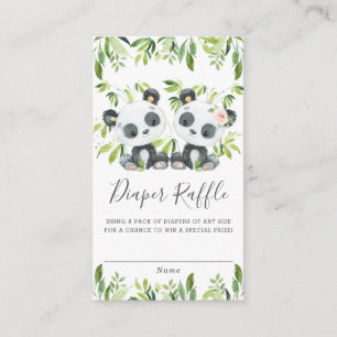 Carte D'accompagnement Cute Pandas Verdure Jumeaux Garçon Fille Déchets R