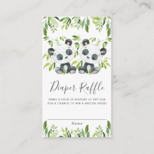 Carte D'accompagnement Cute Pandas Verdure Twin Boys Twins Diaper Raffle