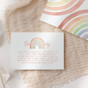 Carte D'accompagnement Cute Pastel Aquarelle Rainbow Livres Pour Bébé