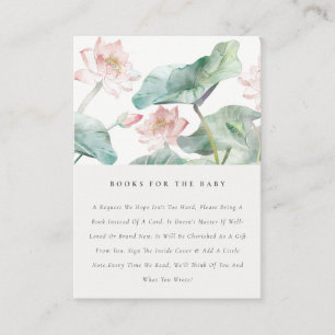 Carte D'accompagnement Cute Pastel Blush Nénuphar Livres Pour Baby shower