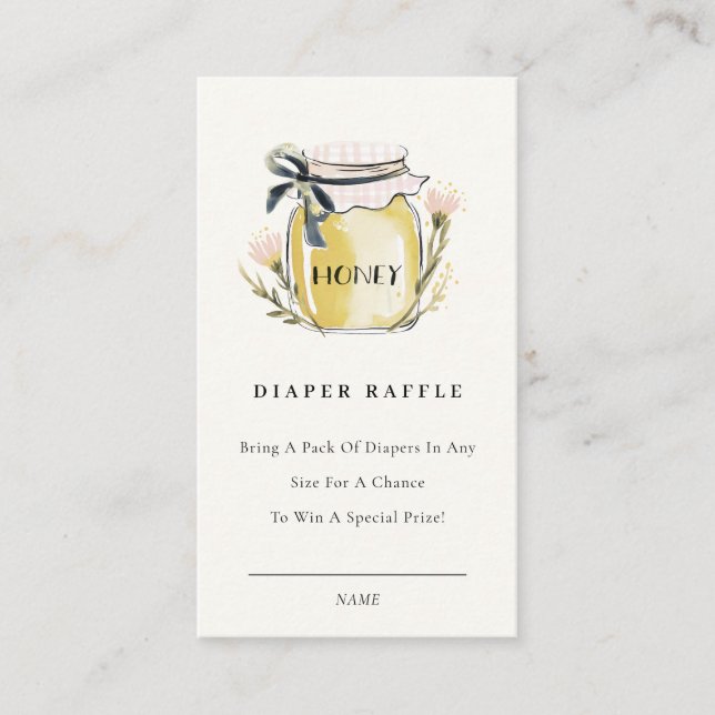 Carte D'accompagnement Cute Pastel  Honey Jar Diaper Raffle Baby Shower (Devant)