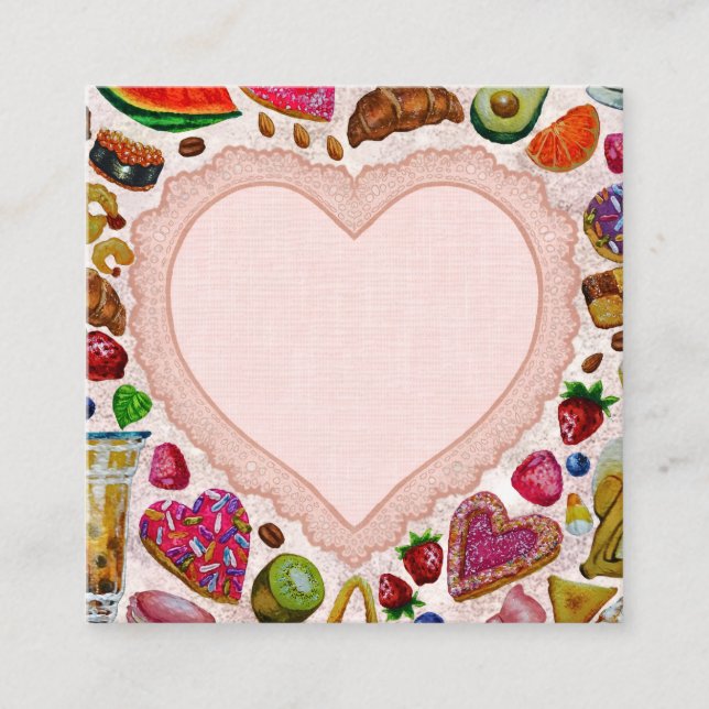 Carte D'accompagnement Cute Pastry Confections Sweets (Devant)