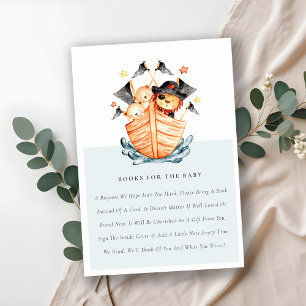 Carte D'accompagnement Cute Pirate Ship Lion Cub Livres Pour Baby shower