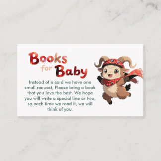Carte D'accompagnement Cute Ram Winter Books for Baby Card