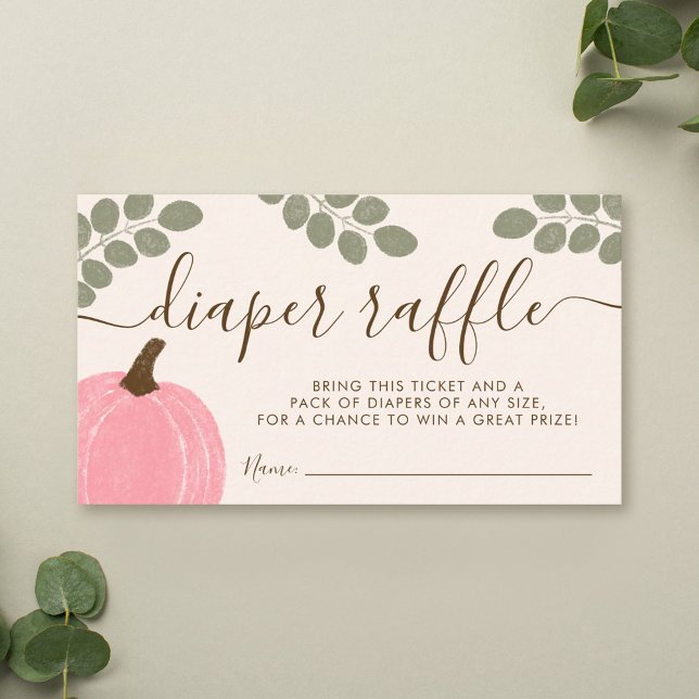 Carte D'accompagnement Cute rose Citrouille Eucalyptus Chute Déchets Raff (Créateur téléchargé)