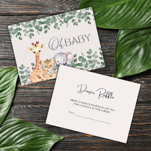 Carte D'accompagnement Cute Safari Animaux Baby shower Déchets Raffle