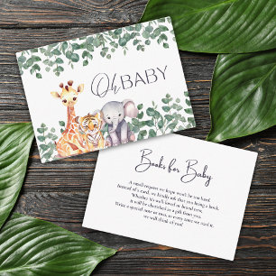Carte D'accompagnement Cute Safari Animaux Baby showers Livres pour bébé