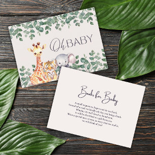 Carte D'accompagnement Cute Safari Animaux Baby showers Livres pour bébé