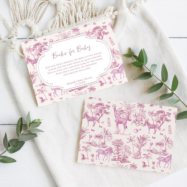 Carte D'accompagnement Cute Safari Toile de Jouy | Demande de réservation (Créateur téléchargé)