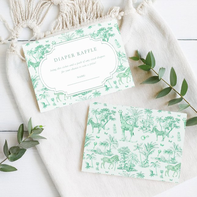 Carte D'accompagnement Cute Safari Toile de Jouy | Raffle de couches (Créateur téléchargé)