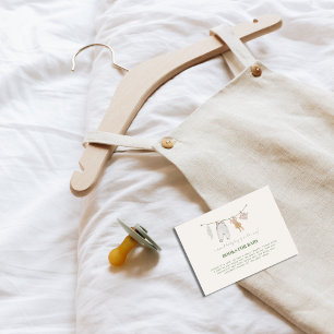 Carte D'accompagnement Cute Sage Green Boho Livres Pour Baby shower