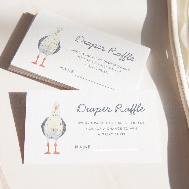 Carte D'accompagnement Cute Seagull Nautique Baby shower couche (Créateur téléchargé)