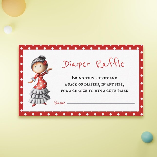 Carte D'accompagnement Cute Sevillana Baby shower Déchets Raffle (Créateur téléchargé)