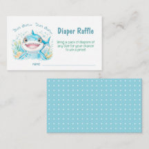 Cute Shark Ocean Boy Baby shower Déchets Raffle