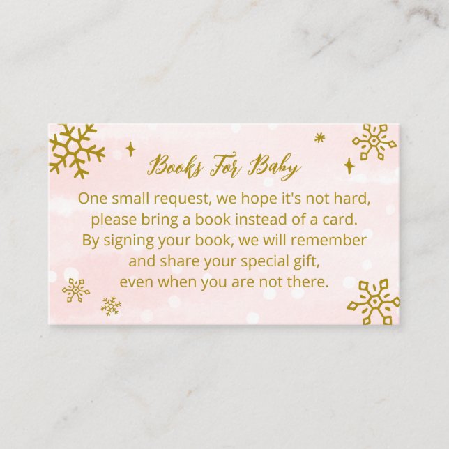 Carte D'accompagnement Cute Snowflakes Baby showers Livres Pour Bébé (Devant)