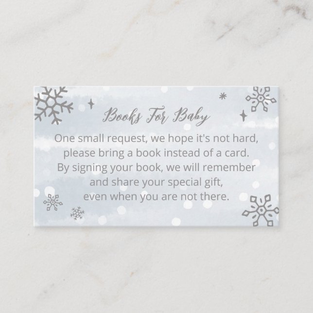 Carte D'accompagnement Cute Snowflakes Baby showers Livres Pour Bébé (Devant)