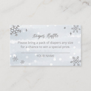 Carte D'accompagnement Cute Snowflakes Hiver Baby shower Déchets Raffin