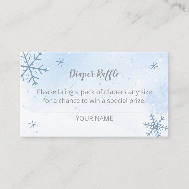 Carte D'accompagnement Cute Snowflakes Hiver Baby shower Déchets Raffin (Devant)