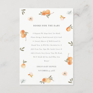 Carte D'accompagnement Cute Soft Orange Floral Livres Pour Baby shower