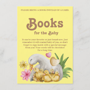 Carte D'accompagnement Cute Swete Yellow Duck Livre pour Baby shower