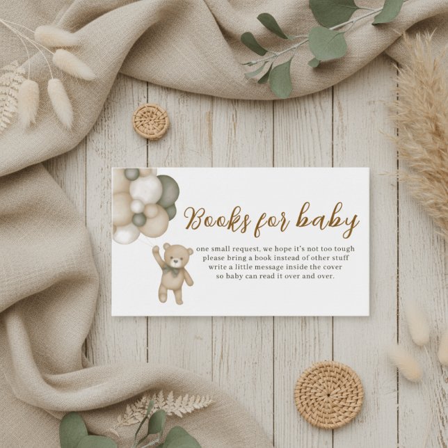 Carte D'accompagnement Cute Teddy Balloons Books for Baby Enclosure Card (Créateur téléchargé)