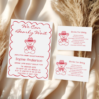 Carte D'accompagnement Cute Teddy Bear Baby Shower Books for Baby