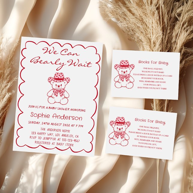 Carte D'accompagnement Cute Teddy Bear Baby Shower Books for Baby (Créateur téléchargé)