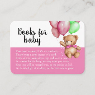 Carte D'accompagnement Cute Teddy Bear Baby shower rose Demande de réserv
