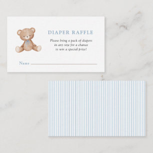 Carte D'accompagnement Cute Teddy Bear Bébé Boy douche Déchets Raffle