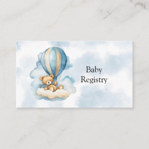 Carte D'accompagnement Cute Teddy Bear Hot Air Balloons Baby Registry