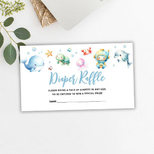 Carte D'accompagnement Cute Under the sea Baby shower Déchets Raffle