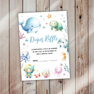 Carte D'accompagnement Cute Under the sea Baby shower Déchets Raffle