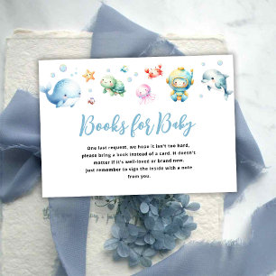 Carte D'accompagnement Cute Under the sea Baby shower Livres pour bébé