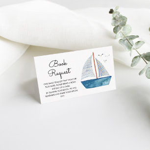 Carte D'accompagnement Cute Watercolor Bateau Baby shower nautique