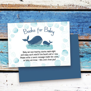 Carte D'accompagnement Cute Whale Baby shower Aquarelle Livres pour bébé