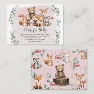 Carte D'accompagnement Cute Woodland Animals Girl Shower Books for Baby