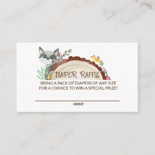 Carte D'accompagnement Cute Woodland Animaux Verdure Déchets Raffle