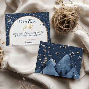 Carte D'accompagnement Cute Woodland Night Animal Diaper Raffin