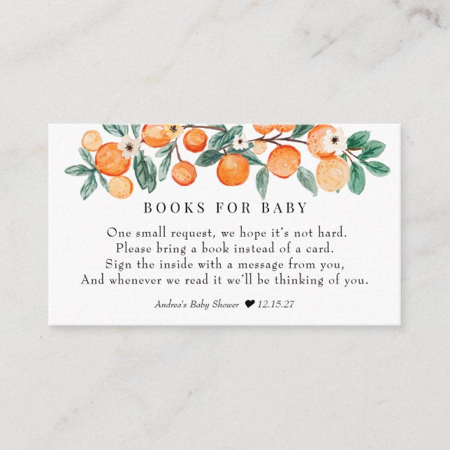 Carte D'accompagnement Cutie | Baby shower orange | Livres pour bébé (Devant)