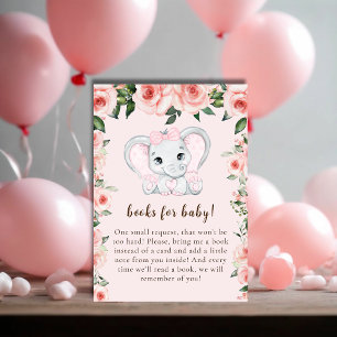 Carte D'accompagnement Cutie Elephant Blush Rose Floral Livres pour bébé