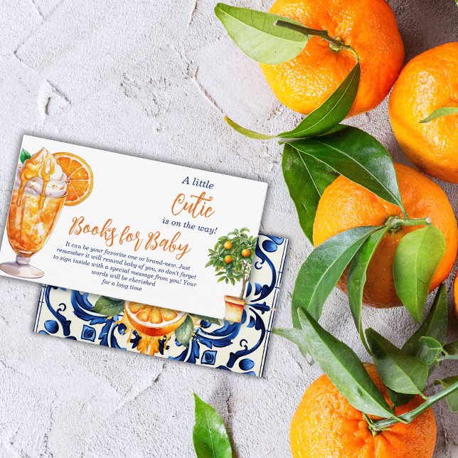 Carte D'accompagnement Cutie Orange Citrus Été Livre Baby shower Jeu (Créateur téléchargé)