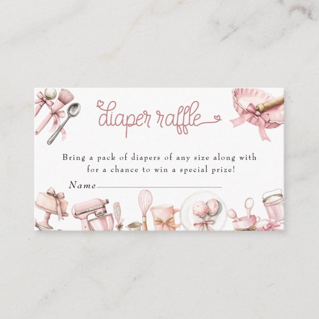 Carte D'accompagnement Cutie Pie | Baby shower fille rose aquarelle (Devant)