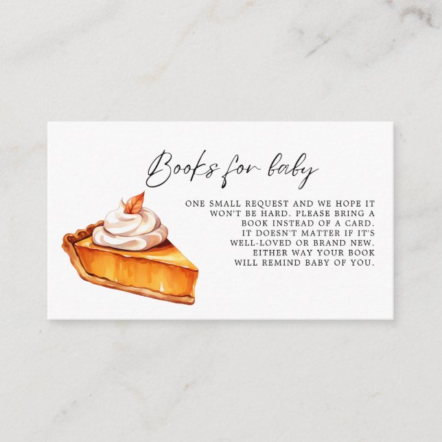 Carte D'accompagnement Cutie Pie Citrouille Automne Baby showers Livres p (Devant)