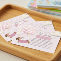Dachshund et Ballons Livres Roses pour Baby Shower