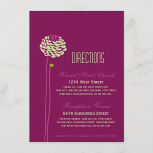 Carte D'accompagnement Dahlia Simple - Vert & Violet Instructions d'inser