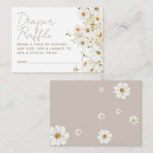 Carte D'accompagnement Daisy Boho Fleur sauvage Baby shower Daisy Raffle