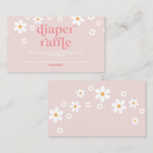 Carte D'accompagnement Daisy rose Retro Baby shower Daisy Raffle