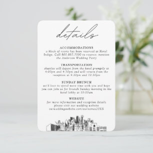 Carte D'accompagnement Dallas Mariage Petits détails verticaux