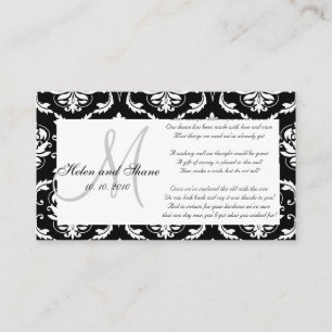 Carte D'accompagnement Damask Monogramme Mariage Wishing Well Card