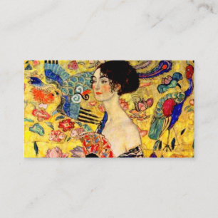 Carte D'accompagnement Dame Gustav Klimt avec ventilateur